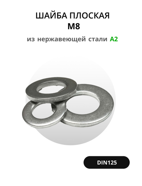Характеристики Шайба плоская без фаски/ DIN 125 A/ Шайба плоская ...