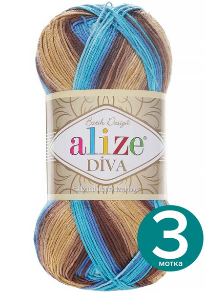 Пряжа Alize Diva Batik (Ализе Дива Батик) - 3243, 100 г / 350 м (100% ...