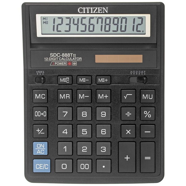 Калькулятор настольный ПОЛНОРАЗМЕРНЫЙ CITIZEN бухг.SDC-888TII 12р ...