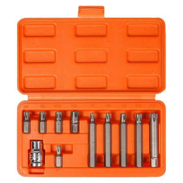 Набор бит вставок SPLINE 3/8" 30мм и 75мм с держателем бит 1/2" DR 11 ...