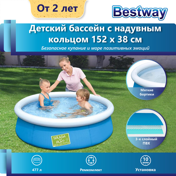 Бассейн надувной 152 х 38 см My First Pool, 57241 Bestway (бествей ...