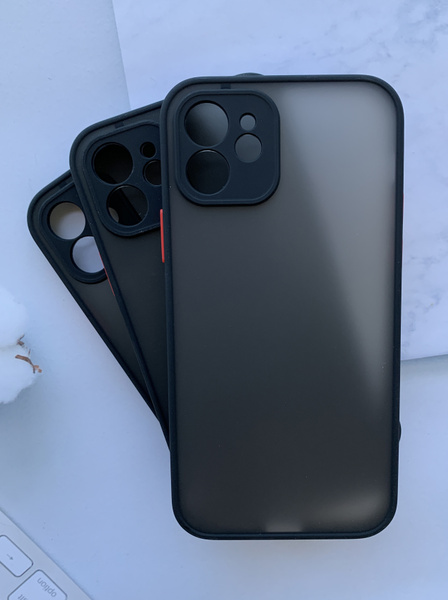 Чехол для iphone 11 / айфон 11, черный, прозрачный, защита камеры ...