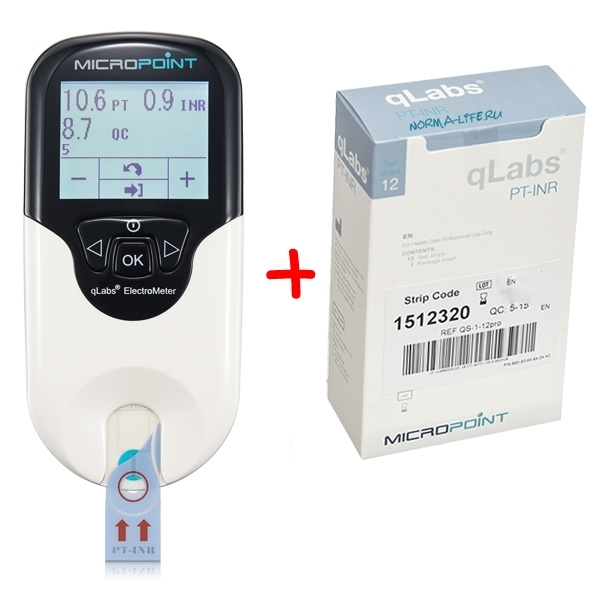 Экспресс-коагулометр qLabs ElectroMeter (КуЛабс ) + 12 шт тест полосок ...