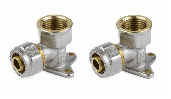 Водорозетка обжимная / угольник с креплением цанга 20х3/4" Ц/Г AYVA 2шт ...