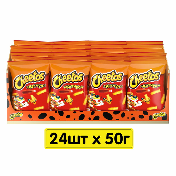 Чипсы кукурузные Читос Cheetos Кетчуп 50г 24 шт упаковка шоубокс ...