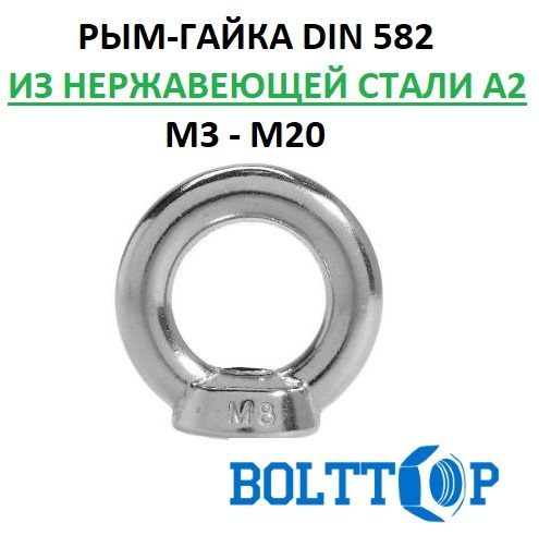 Рым-гайка М5, DIN 582, нержавеющая сталь А2 (AISI 304), 1 шт купить на ...