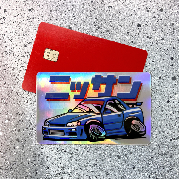 Наклейка на банковскую карту, Nissan skyline R34 , голографический ...
