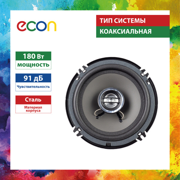 Колонка для авто ECON 2-х полосная, коаксиальная, 6,5 дюймов - купить ...