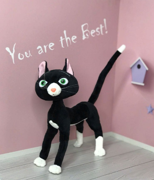 Мягкая игрушка Кошка Варежка (Вольт) маленькая,кот на каркасе , 20 см ...