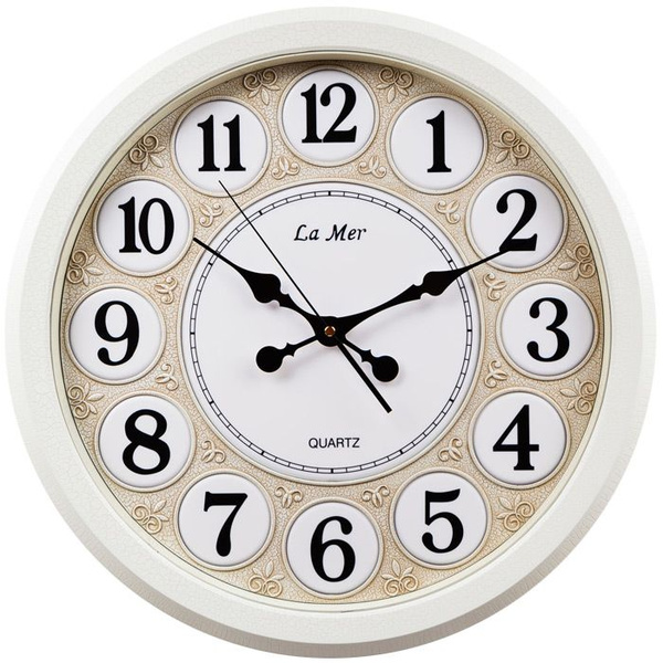 Кварцевые настенные часы La Mer GD072003 с плавным ходом секундной ...