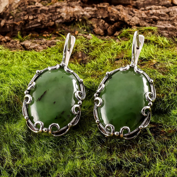 Milana Silver Серьги Серьги из серебра с нефритом - купить с доставкой ...