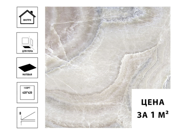 Плитка керамическая Камелот 42 см x 42 см, бежевый - купить плитку по ...