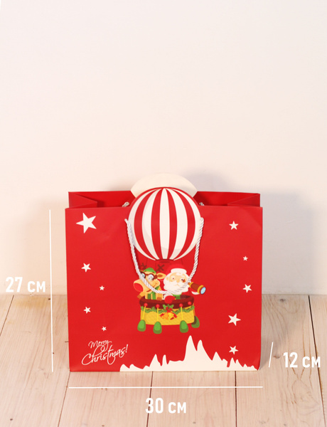 Подарочный пакет MYLASTNERVE на Новый Год и Рождество, красный, 30*12 ...