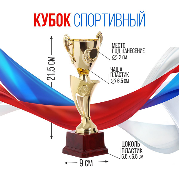 Кубок спортивный для награждения, золотой купить по выгодной цене в ...