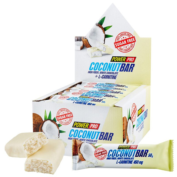 Батончик из мякоти кокоса без сахара Power Pro CoconutBar Collagen, 20 ...