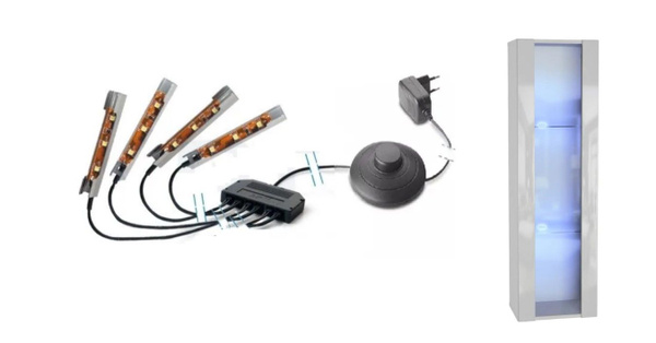 Подсветка светодиодная для мебели, для стеклянных полок, , 4 клипсы ...