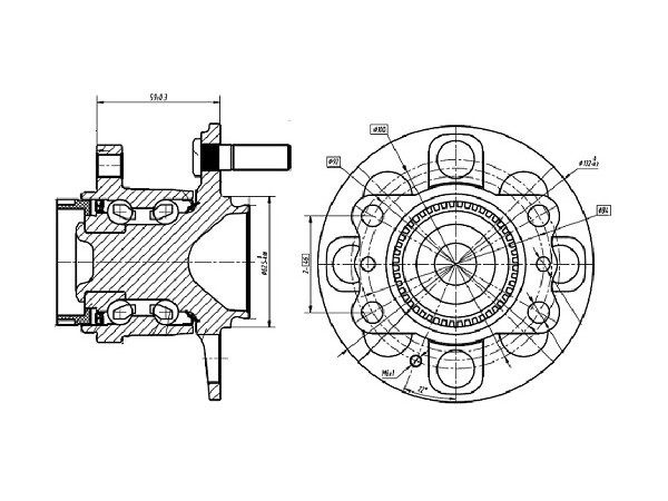 Ступица задняя c ABS для Hyundai Solaris 10-, Kia Rio 11- / арт ...