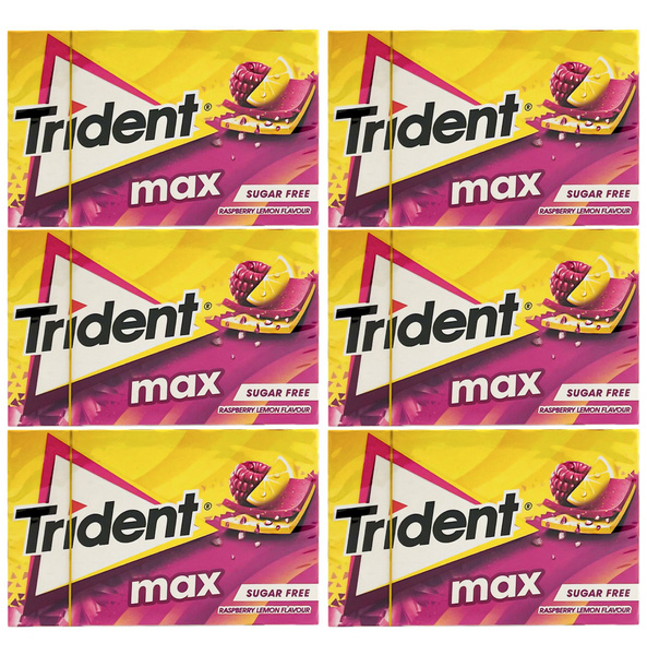 Жевательная резинка Trident Max Малина-Лимон, 23г х 6шт. БЕЗ САХАРА ...