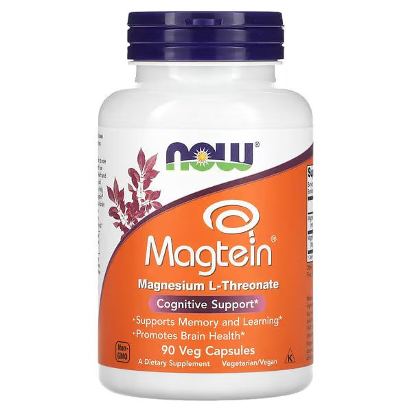 Магний треонат, Now Foods Magtein Magnesium L-Threonate 90 капсул ...