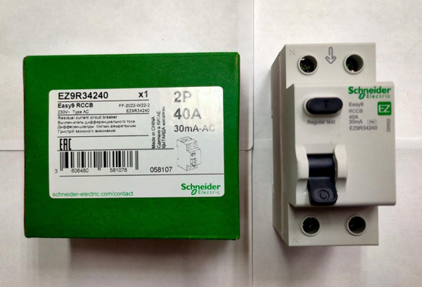 УЗО Schneider Electric 2P 40А 30мА AC, 1 шт. - купить с доставкой по ...