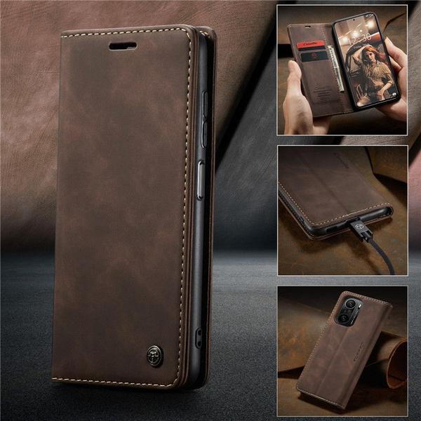 Чехол книжка на Xiaomi Poco F3,темно-коричневый - купить с доставкой по ...