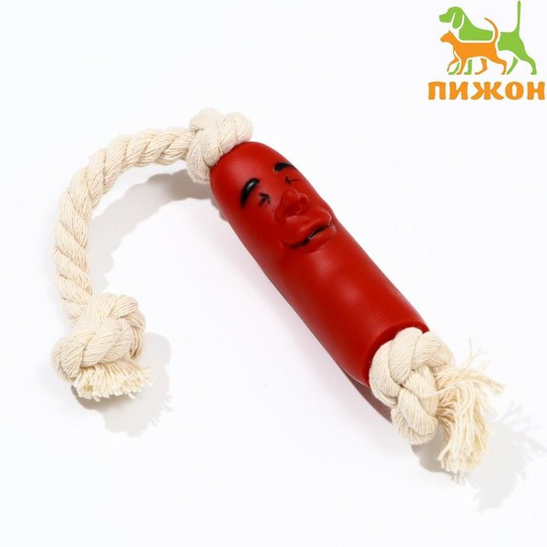 Игрушка "Сосиска в неге на верёвке" для собак, 14 см - купить с ...