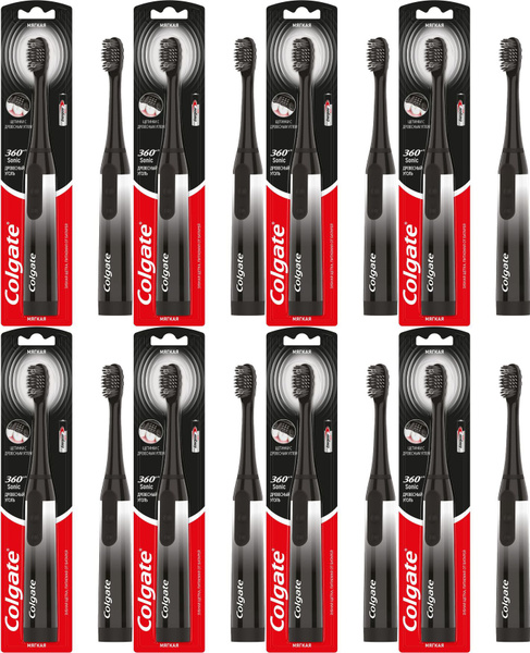 Зубная щетка для взрослых Colgate 360 Sonic с древесным углем мягкая ...