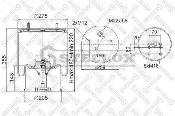 Кожух пневматической рессоры hcv Stellox 90-09401-SX - купить по ...