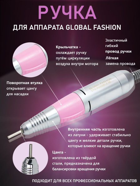 Ручка для маникюрного аппарата Global Fashion ручкаgf. - купить по ...
