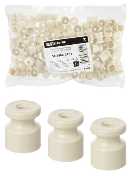 Изолятор пластиковый сл. кость (100 шт) TDM - купить с доставкой по ...