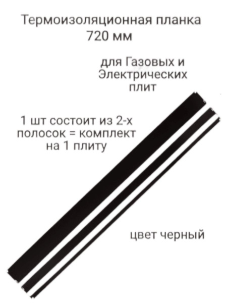 Термоизоляционная планка черная 720мм (комплект) для Газовых и ...