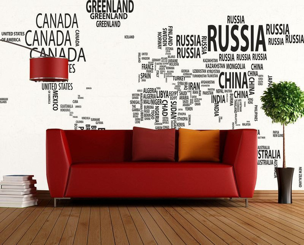 Бумажные фотообои Citydecor Карта мира модерн 312x150 см (Eco Paper ...