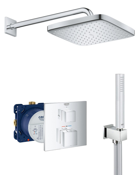 Душевая система с тропическим душем и термостатом Grohe Grohtherm ...