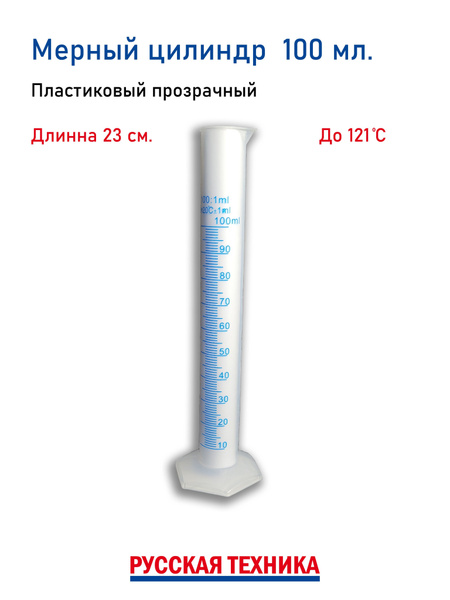 Цилиндр мерный пластиковый 100 мл. Мензурка полипропиленовая для ...