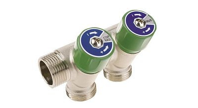 Коллектор регулирующий проходной ELSEN EMW01 - 3/4"(НР/ВР) на 2 контура ...