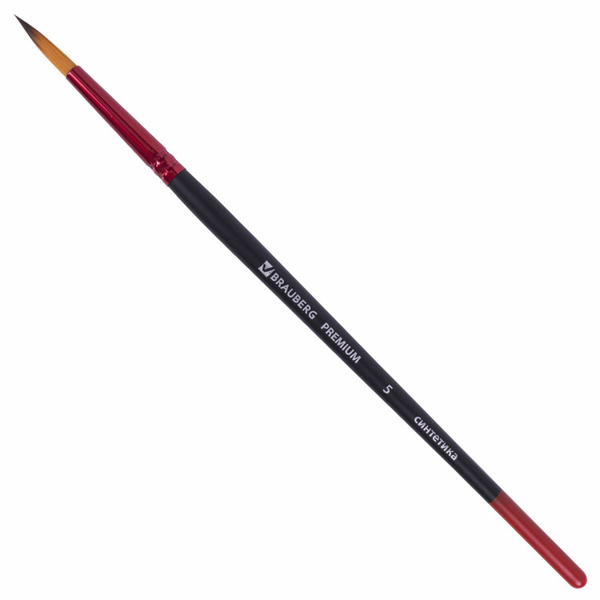 Кисть синтетика, круглая № 5, BRAUBERG PREMIUM, 201004 - купить с ...