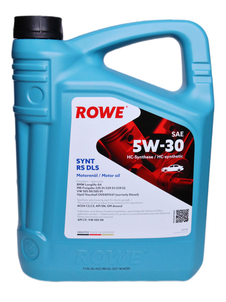 Масло моторное ROWE hightec synt rs dls sae 5w-30 5W-30 НС ...