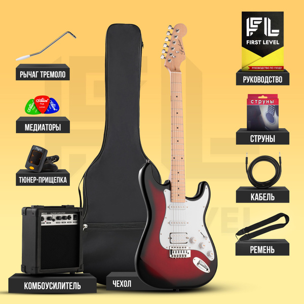 Электрогитара для начинающих Stratocaster Fabio ST-200 с полным ...