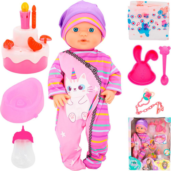 Пупс 40 см с интерактивным тортиком и аксессуарами - купить с доставкой ...