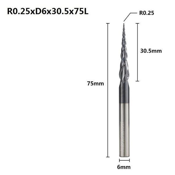 Концевая Гравировальная, Двухзаходная Фреза конусная двухзаходная ...