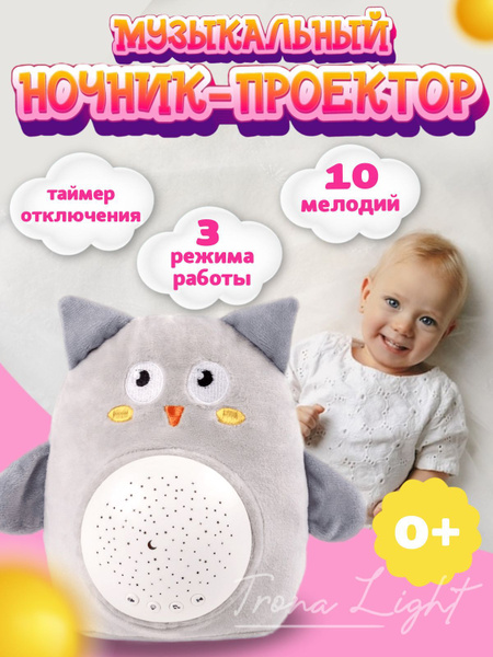 Купить Ночник-Проектор звездного неба с музыкой, подсветкой, звуками ...