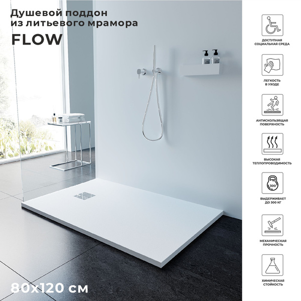 Душевой поддон Ulitka Flow 120х80 см белый - купить с доставкой по ...