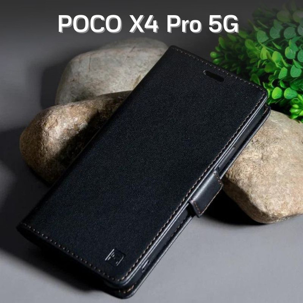 Чехол для Poco X4 Pro 5g черный Поко X4 Про 5 Джи книжка с магнитом ...