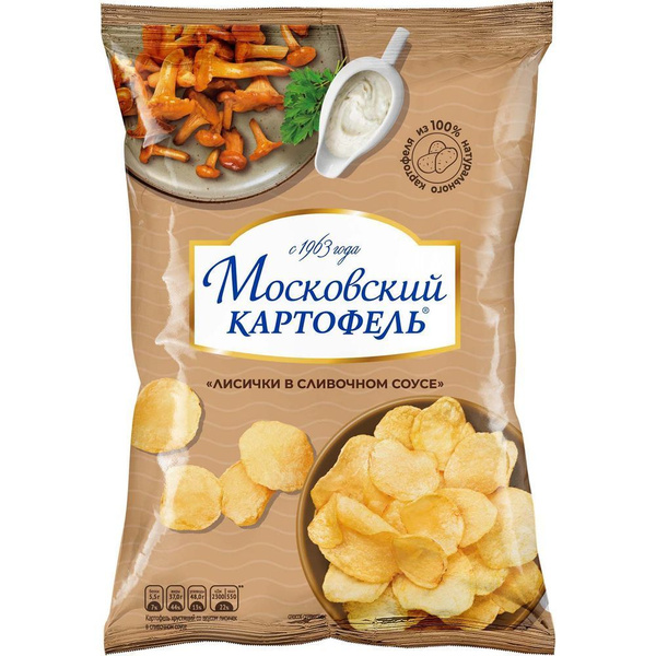 Московский Картофель картофельные чипсы со вкусом Лисичек в Сливочном ...
