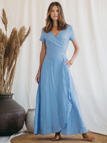 Платье женское дизайнерское летнее из натурального льна Boho Туризм ...