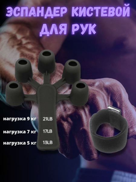 Эспандер кистевой, регулируемый, для пальцев/тренажер для пальцев ...