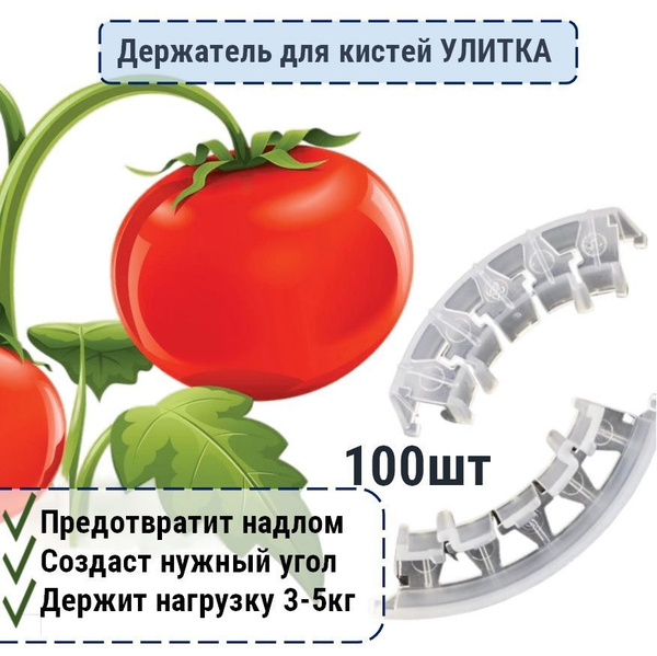 Кистедержатель Улитка 100ШТ для кистей томатов (помидор) - купить по ...