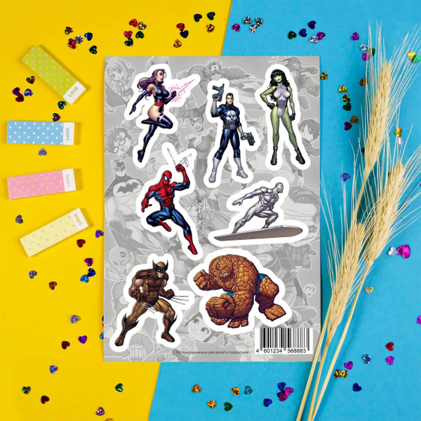 Стикеры "Супергерои Марвел/Marvel DC" №9 водостойкие виниловые ...