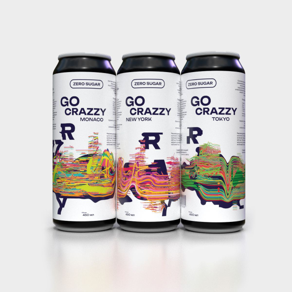Тонизирующие напитки без сахара GO CRAZZY, 3 шт по 450 мл - купить с ...
