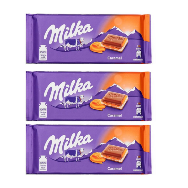 Шоколад молочный Milka Caramel Cream / Милка Карамельный крем 100гр 3шт ...